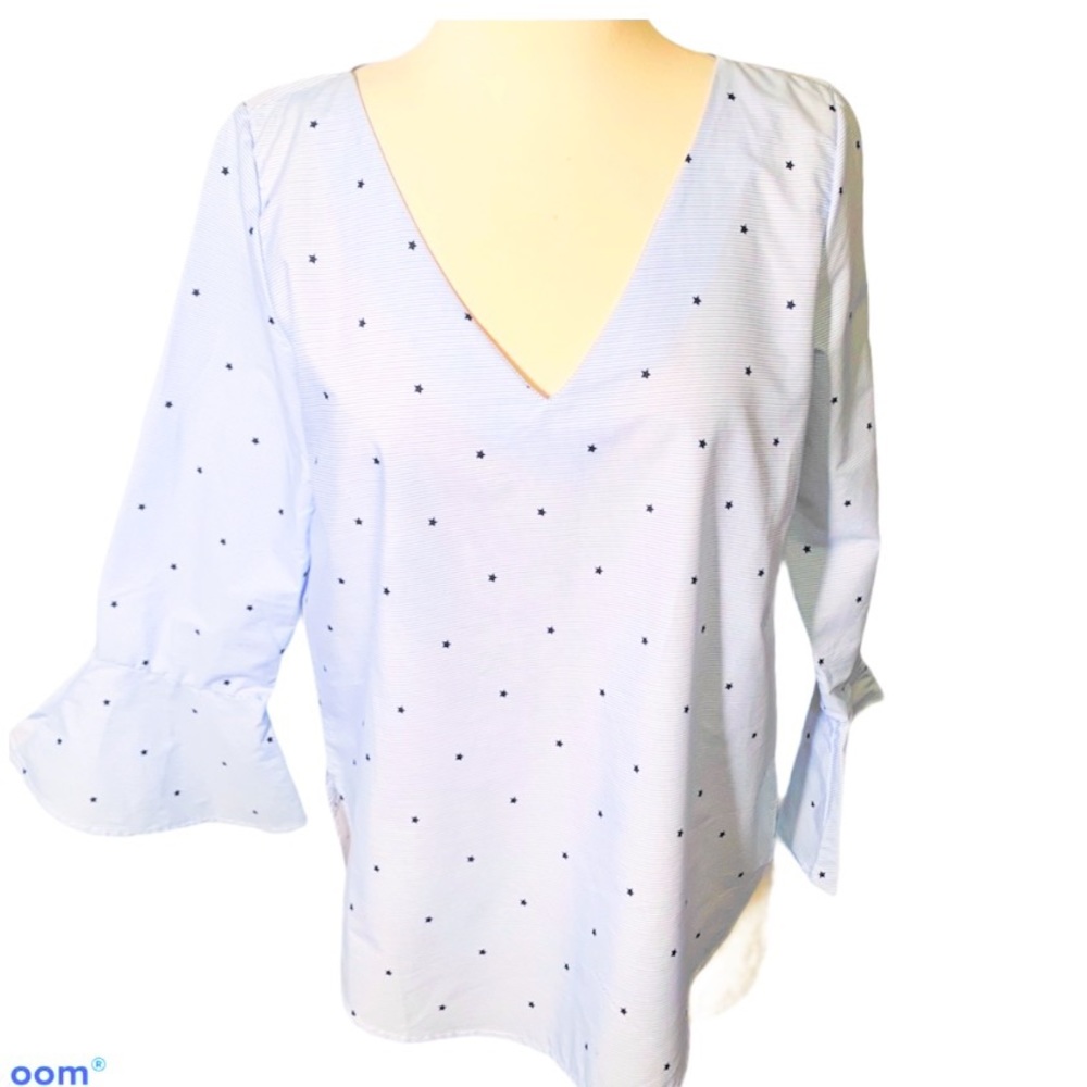 Seven Sisters Blue Stars and Striped Top, M